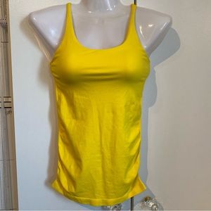 Bebe Yellow Racerback Tank Top Size P/S NWT